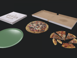 Lowpoly Pizza Pack 3D Модель
