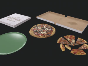 Lowpoly Pizza Pack 3D Model