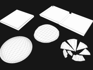 Lowpoly Pizza Pack 3D Model