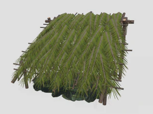 Lowpoly Castaway Shelter 3D Model