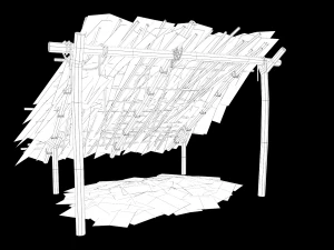 Lowpoly Castaway Shelter 3D Model