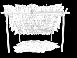 Lowpoly Castaway Shelter 3D Model