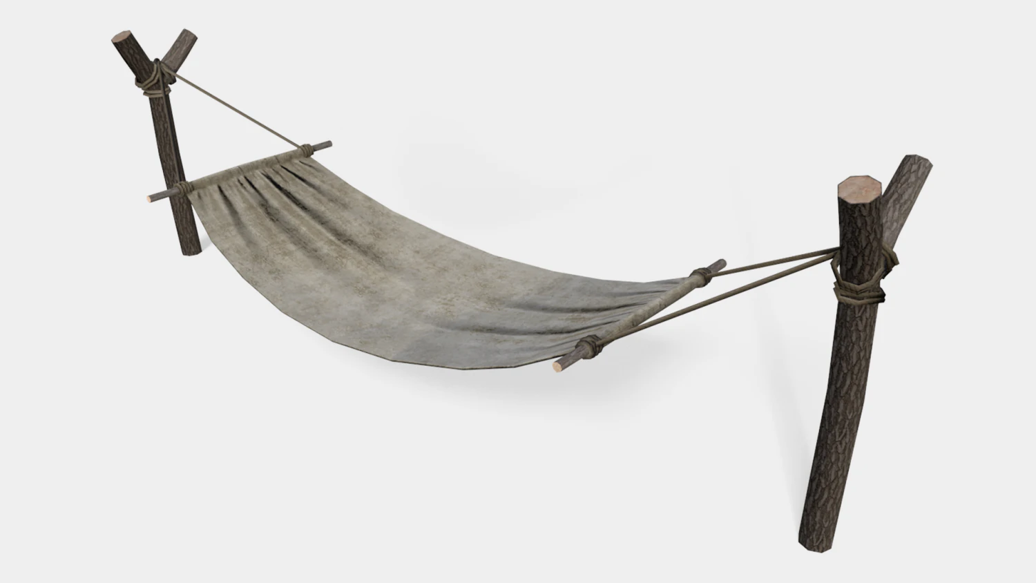 Lowpoly Hammock 3D Model .c4d .max .obj .3ds .fbx .stl .blend
