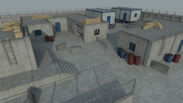 Lowpoly FPS Modular Map Kit 3D Model .c4d .max .obj .3ds .fbx .stl .blend 