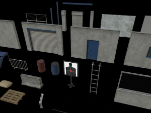 Lowpoly FPS Modular Map Kit 3D Model