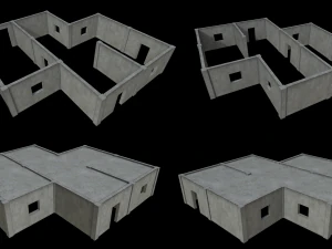 Lowpoly FPS Modular Map Kit 3D Model