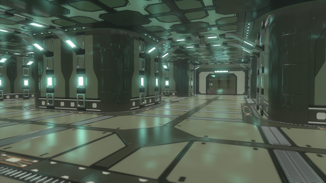 Lowpoly Scifi Modular Corridor V2 3D Model .c4d .max .obj .3ds .fbx .stl .blend 
