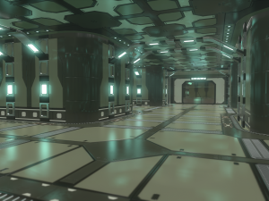 Lowpoly Scifi Modular Corridor V2 3D Model