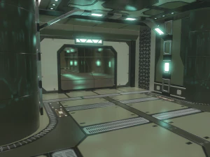 Lowpoly Scifi Modular Corridor V2 3D Model