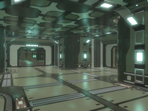 Lowpoly Scifi Modular Corridor V2 3D Model