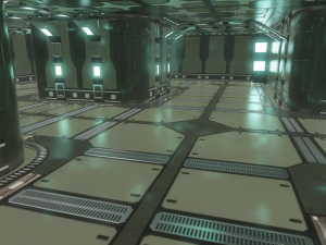 Lowpoly Scifi Modular Corridor V2 3D Model