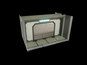 Lowpoly Scifi Modular Corridor V2 3D Model