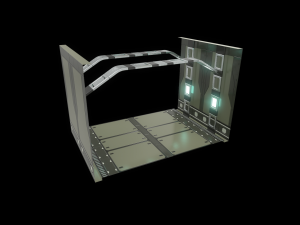 Lowpoly Scifi Modular Corridor V2 3D Model