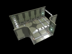 Lowpoly Scifi Modular Corridor V2 3D Model
