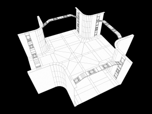 Lowpoly Scifi Modular Corridor V2 3D Model