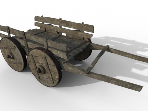 LowPoly Wooden Cart 3D 모델