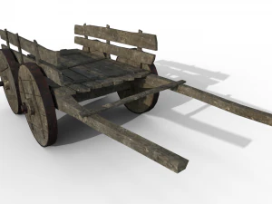 LowPoly Wooden Cart 3D Model