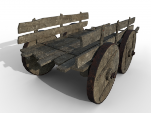LowPoly Wooden Cart Modelo 3D
