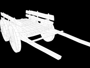 LowPoly Wooden Cart 3D Model