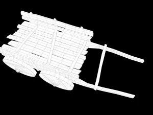 LowPoly Wooden Cart 3D Model