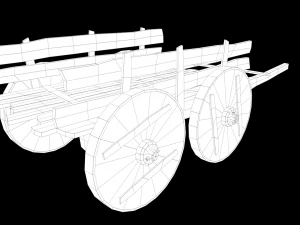 LowPoly Wooden Cart 3D Model