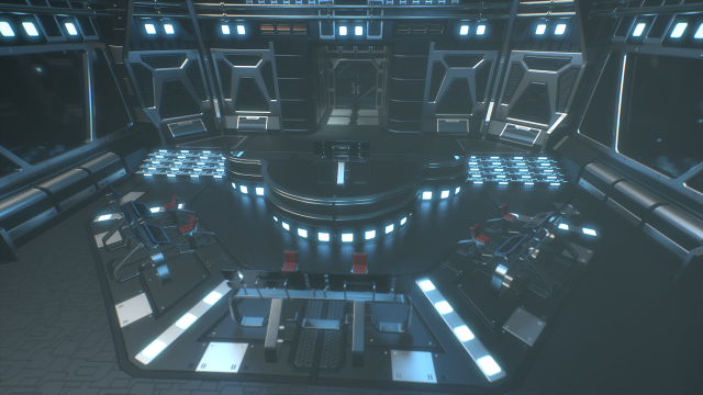 Lowpoly Scifi Control Room 3D Model .c4d .max .obj .3ds .fbx .stl .blend 