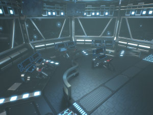 Lowpoly Scifi Control Room 3D Model