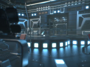Lowpoly Scifi Control Room 3D Model