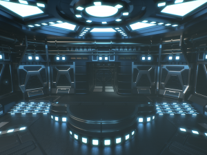 Lowpoly Scifi Control Room 3D Model