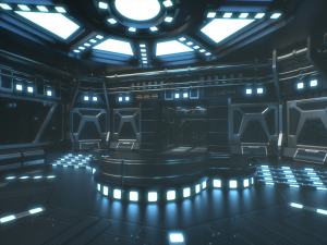 Lowpoly Scifi Control Room 3D Model