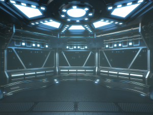 Lowpoly Scifi Control Room 3D Model