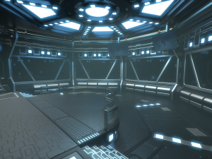 Lowpoly Scifi Control Room 3D Model