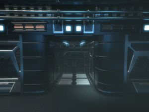 Lowpoly Scifi Control Room 3D Model