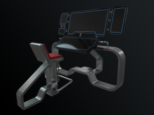 Lowpoly Scifi Control Room 3D Model