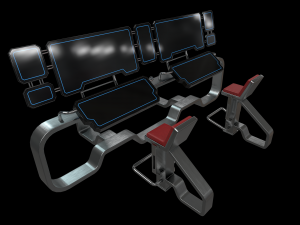 Lowpoly Scifi Control Room 3D Model