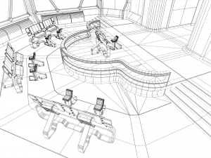 Lowpoly Scifi Control Room 3D Model