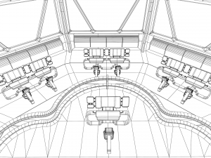 Lowpoly Scifi Control Room 3D Model