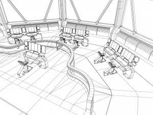 Lowpoly Scifi Control Room 3D Model