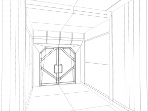 Lowpoly Scifi Control Room 3D Model