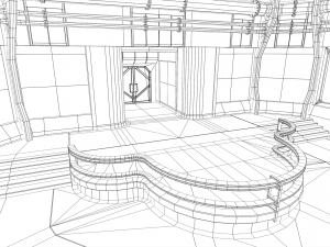 Lowpoly Scifi Control Room 3D Model