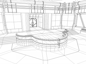 Lowpoly Scifi Control Room 3D Model