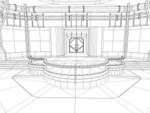 Lowpoly Scifi Control Room 3D Model