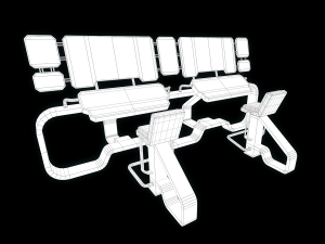 Lowpoly Scifi Control Room 3D Model