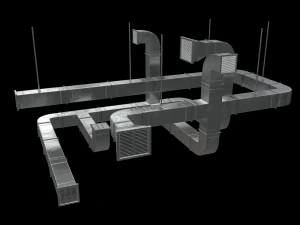 Lowpoly Modular Vents and Ducts 3D Model