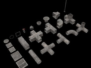 Lowpoly Modular Vents and Ducts Modelo 3D