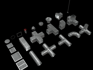Lowpoly Modular Vents and Ducts Modelo 3D