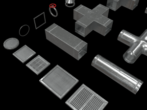 Lowpoly Modular Vents and Ducts Modelo 3D