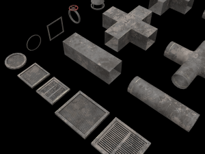 Lowpoly Modular Vents and Ducts Modelo 3D