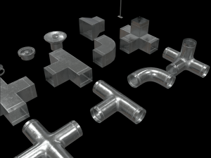 Lowpoly Modular Vents and Ducts Modelo 3D