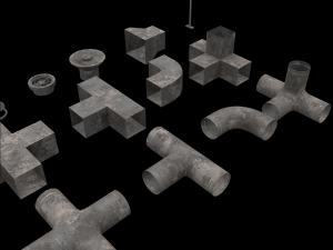 Lowpoly Modular Vents and Ducts Modelo 3D